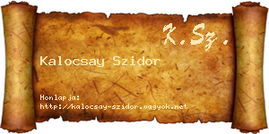 Kalocsay Szidor névjegykártya